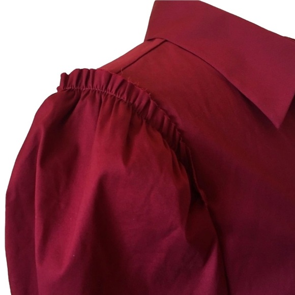 Theory red Deana button down top - Picture 5 of 9